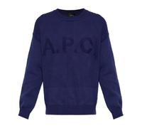 A.P.C. - Maglione in Cotone con Logo - - Knitwear - Uomo - Blu - XL