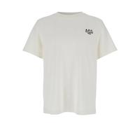 A.P.C. - T-shirt Girocollo con Logo Ricamato - - Tops - Uomo - Bianco - S