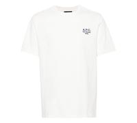 A.P.C., ,Tops ,Uomo ,Bianco ,L T-shirt Girocollo con Logo Ricamato