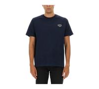 A.P.C. - T-shirt in Cotone con Logo - - Tops - Uomo - Blu - L