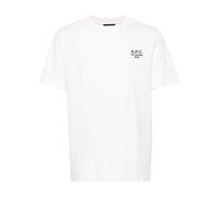 A.P.C., ,Tops ,Uomo ,Bianco ,XL T-shirt Girocollo con Logo Ricamato