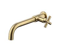 a Parete Rame Singolo Rubinetto a Freddo, Rubinetto della Vasca da Toilette per vanità del Bagno, Rubinetto del Rubinetto del Bacino, Cromo (Colore: Oro)