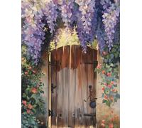 A pastel impressionist painting of a hidden garden entrance - Writing Journal: 90 GSM, Ruled, Paperback.