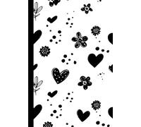 A pattern of black hearts, flowers and dots: Work Notebook, Funny Office Gift for Women, Coworker, Boss, Secret Santa Gag Gift (Blank Lined Journal)