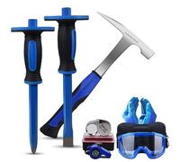 A peerless shovel Kit di 8 attrezzi per geologia roccia, 2 scalpelli per scavare rocce con tappi protettivi e martello da 62 once, set di scalpelli per scavare, miniere d'oro e set di strumenti per