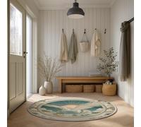 A Pelo Corto e resistente ai colori Bianco Sognante Tappeto Rotondo Morbido Mitologia Greca Pegaso,Lavabile Camera Dei Bambini Tappeto per Camera da Letto Carpets 100 cm