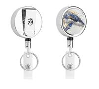 A Picture of A Whale Badge Reel retrattile con portachiavi porta badge divertente porta badge per insegnanti, infermiere, dottori, lavoratori, regalo identificativo, targhetta decorativa in metallo