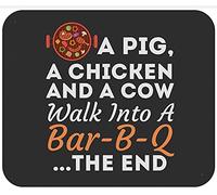 A Pig Chicken Cow Walk Into A Bar Funny BBQ Grilling Mousepad Antiscivolo Tappetino per Mouse Bordi Cuciti Mouse Pad for Lavoro Gaming Laptop 25X30Cm