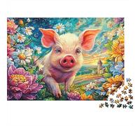 A Piglet Among Vibrant Flowers Puzzle Da 1000 Pezzi Cute Piggy Allenamento Mentale Per Adulti E Bambini 70x50cm/1000pcs