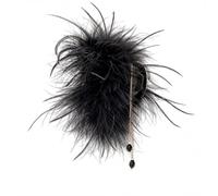 a Pinza per Capelli con Piume, nera con nappe | Lavorazione manuale, Pinza styling capelli, Per completare l'outfit, Per appassionate di moda