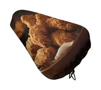 A Plate of Fried Chicken Bike Seat Cover Water Repellent Exercise Bike Seat Cushion Bicycle Saddle Cover con coulisse Pioggia Neve Dust Covers per City Mountain Road Bike