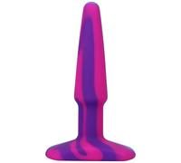 A-Play Groovy - Tappo anale in silicone, 10,2 cm, colore bacca morbida e multicolore, in silicone per la salute