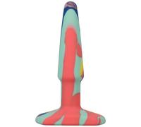 A-Play Groovy - Tappo anale in silicone, 10,2 cm, colore: Giallo Sunrise - Morbido tappo anale multicolore, realizzato in silicone per la salute