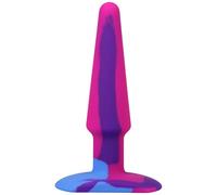 A-Play Groovy - Tappo anale in silicone, 12,7 cm, colore bacca morbida e multicolore, in silicone per la salute