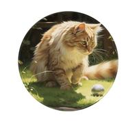 A Playful Little Cat Print Round Mousepad, Base in gomma per computer portatile, desktop e gaming