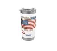 A Pledge A Day Keeps The Commies Away American Flag America Bicchiere termico in acciaio inox doppia parete