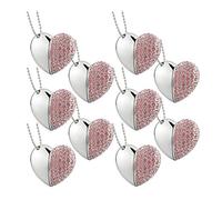 A Plus 10 Pezzi 8GB Chiavetta Memoria USB 2.0 Pen Drive Metal Heart Rosa