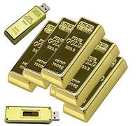 A Plus+ 10 Pezzi Chiavette USB Lingotto d'oro Pendrive Metallo Unità Flash USB (64GB USB 2.0)