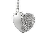 A Plus+ Chiavette USB 8GB Cuore Diamante USB 2.0 Flash Memory Pen Drive 8GB Pendrive Silver (Argento x 1)