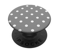 A pois grigi e bianchi per donne e ragazze a pois PopSockets PopGrip Adesivo