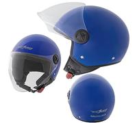 A-Pro BACKLINE CASCO JET VISIERA ANTIGRAFFIO BLU ECE 22-06 TAGLIA L