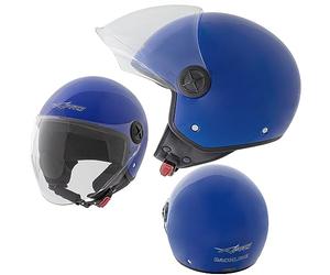 A-Pro BACKLINE CASCO JET VISIERA ANTIGRAFFIO BLU ECE 22-06 TAGLIA L