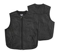 A-Pro Biker, Gilet in pelle bovina, per moto, qualità Mofa Custom Chopper Nero M