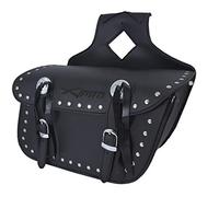 Borsa Bisacce Moto Customo Chopper Borchie Cromate Nero laterale destra mono