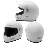 A-Pro Casco Integrale Moto Professionale Visierino Anti Graffio Touring Bianco XL