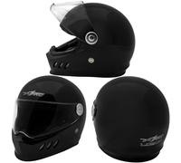 A-Pro Casco Integrale Moto Professionale Visierino Anti Graffio Touring Nero XS