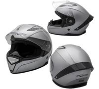 A-Pro Casco Integrale Moto Scooter Visierino Anti Graffio Touring Argento L