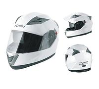 A-Pro Casco Integrale Moto Scooter Visierino Anti Graffio Touring Bianco S
