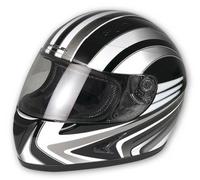 A-Pro Casco Integrale Scooter Moto Policarbonato Omologato Visiera Chiara Argento L