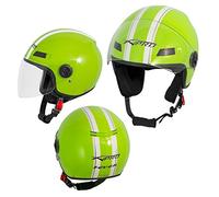 Open Face Jet Helmet Lid Motorbike Scooter Quad Visor Green L