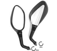 A-Pro Specchietti Retrovisori Metallo Moto Universali 8mm Nero Argento