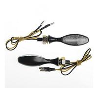 A-Pro Coppia Frecce Indicatori Direzione Moto Custom Naked Universali Metallo Nero