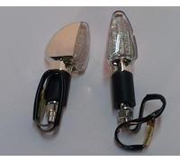 A-Pro Coppia Indicatori Direzione Frecce Moto LED Custom Naked Universali Cromo