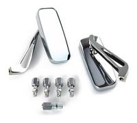 A-PRO - Coppia Specchietti Specchio Retrovisore Moto Naked Custom Metallo Cromato Dx+sx