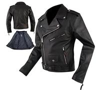 A-Pro Giacca Pelle Custom Vintage Retrò Moto Chiodo Classico American Nero S