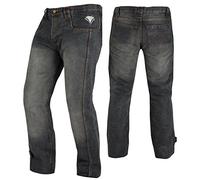 A-pro, Jeans con protezione CE, per moto, colore nero, 34
