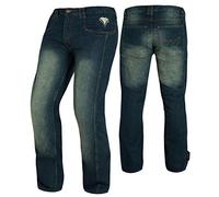 A-pro, jeans da moto, con protezione CE, colore Blu, 32