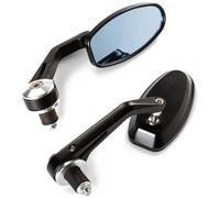 Specchietti 22mm Manubrio Moto Retrovisori Metallo Universali Ovali Argento