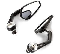 Specchietti 22mm Manubrio Moto Retrovisori Metallo Universali Ovali Argento