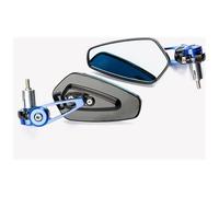 Specchietti 22mm Manubrio Moto Retrovisori Metallo Universali Ovali Blu