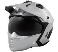 A-PRO SRL Casco Moto Jet Cafe Racer Omologato ECE 22-06 Parasole scooter Argento M