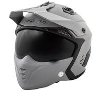 A-PRO SRL Casco Moto Jet Cafe Racer Omologato ECE 22-06 Parasole scooter Grigio Opaco S