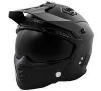 A-PRO SRL Casco Moto Jet Cafe Racer Omologato ECE 22-06 Parasole scooter Nero Opaco XS
