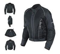 A-Pro srl Giacca Giubbino Tessuto Mesh Forato Traspirante Moto Touring Termico Estate (XXL, Nero)
