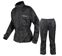 A-Pro Tuta Impermeabile Antipioggia Giacca Pantaloni Antiacqua Moto Scooter Nero XL