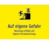 A proprio rischio - l'uso avviene a propria responsabilità. - Adesivo A2: 594 x 420 mm, con grafica e testo